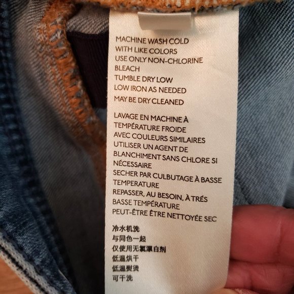 Pilcro & The Letterpress Slim Boyfriend Womens Jeans 26 Blue Patched Medium Rise - Picture 13 of 16